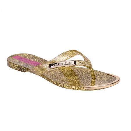 Chinelinho dourado glitter - PJ1270